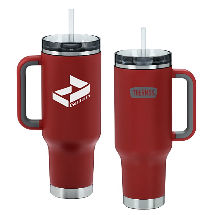 Custom Thermos Vacuum Mug with Straw - 40 oz.