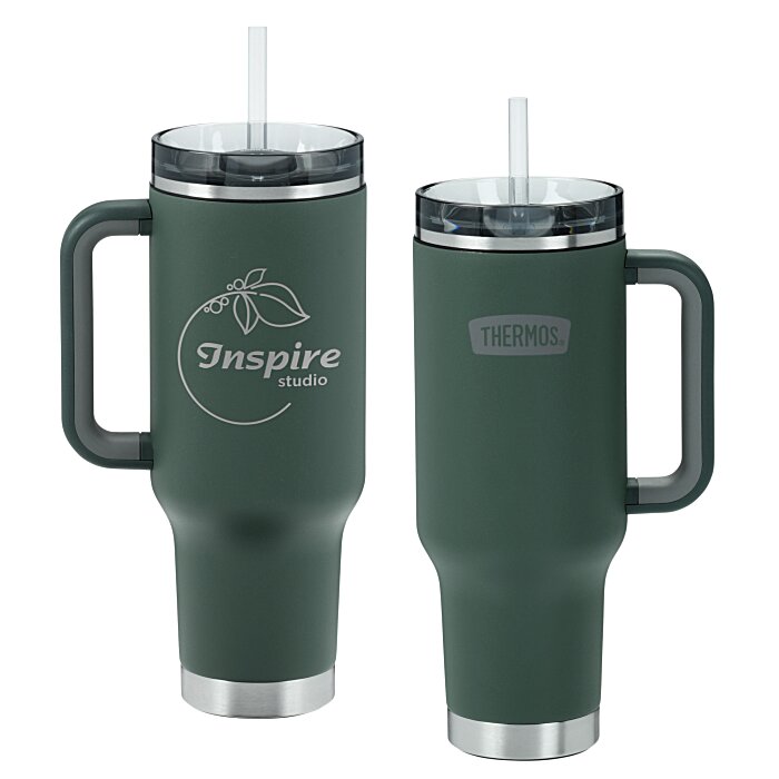 Custom Thermos Vacuum Mug with Straw - 40 oz. - Laser Engraved