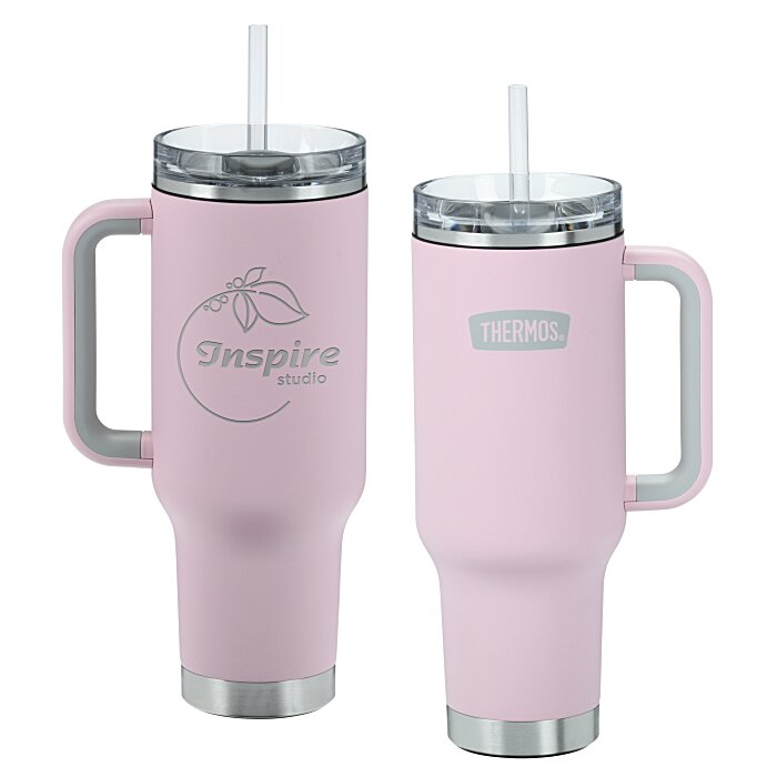 Custom Thermos Vacuum Mug with Straw - 40 oz. - Laser Engraved
