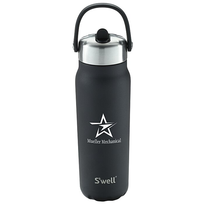 Custom S'well Explorer Vacuum Bottle with Flip Straw Lid - 24 oz