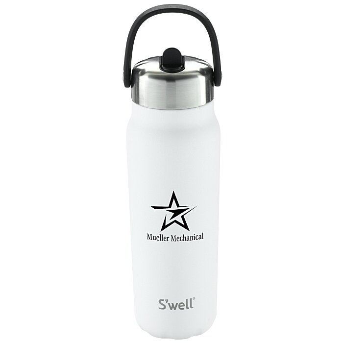 Custom S'well Explorer Vacuum Bottle with Flip Straw Lid - 24 oz