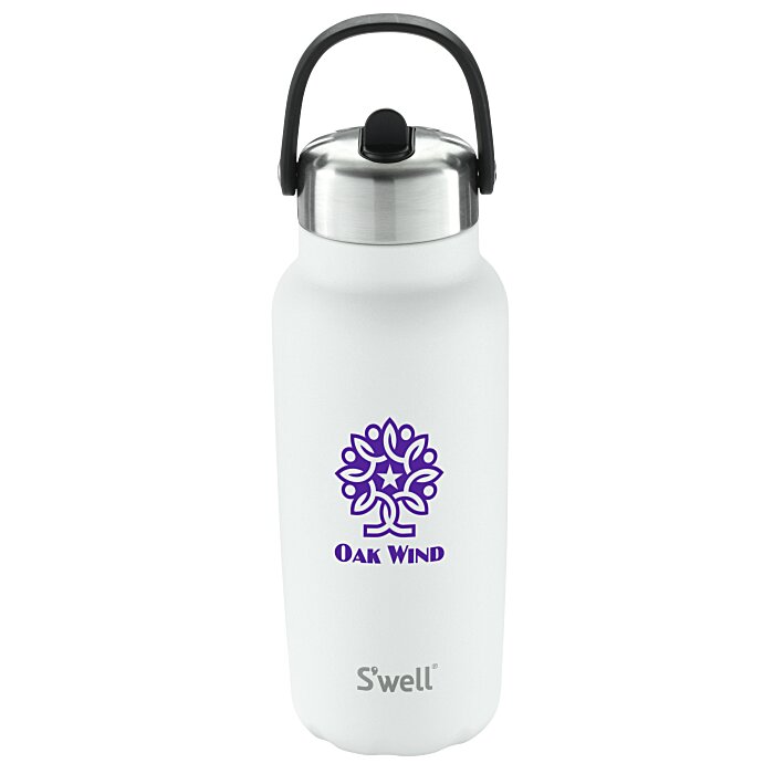 Custom S'well Explorer Vacuum Bottle with Flip Straw Lid - 32 oz