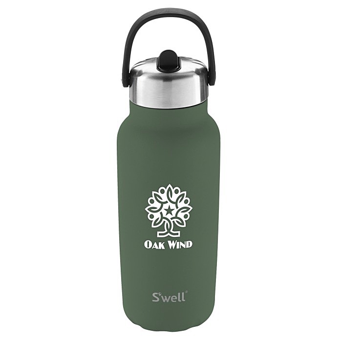 Custom S'well Explorer Vacuum Bottle with Flip Straw Lid - 32 oz