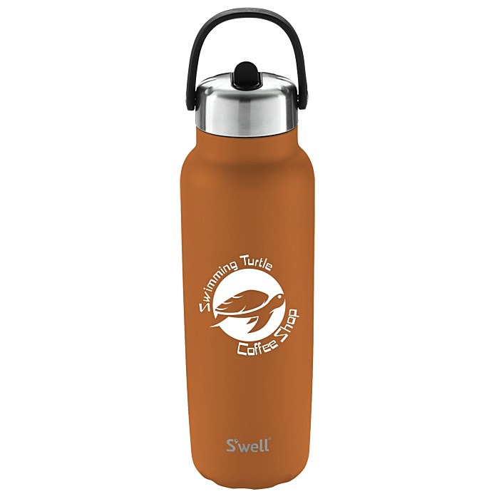 Custom S'well Explorer Vacuum Bottle with Flip Straw Lid - 40 oz