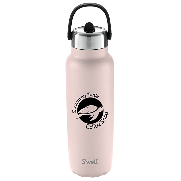 Custom S'well Explorer Vacuum Bottle with Flip Straw Lid - 40 oz