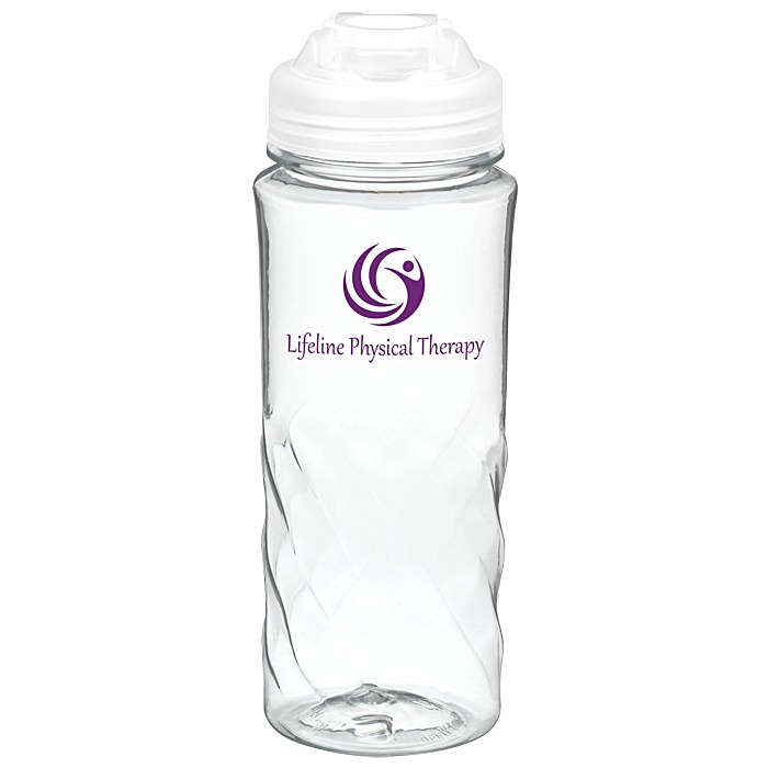 Custom Refresh Captivate Water Bottle with Flip Lid - 20 oz - Clear
