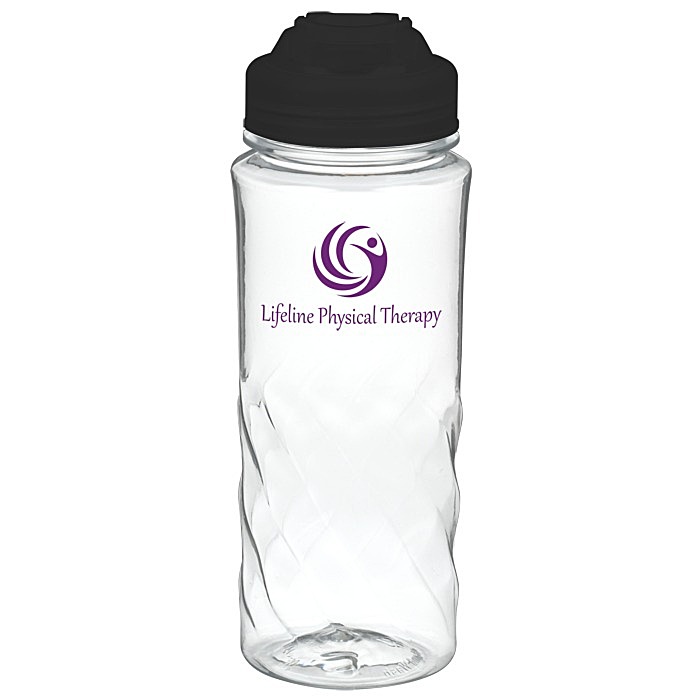 Custom Refresh Captivate Water Bottle with Flip Lid - 20 oz - Clear