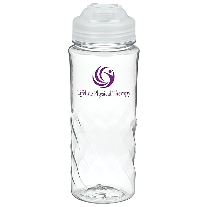 Custom Refresh Captivate Water Bottle with Flip Lid - 20 oz - Clear