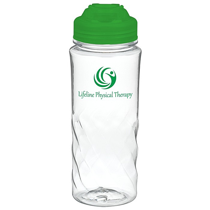 Custom Refresh Captivate Water Bottle with Flip Lid - 20 oz - Clear