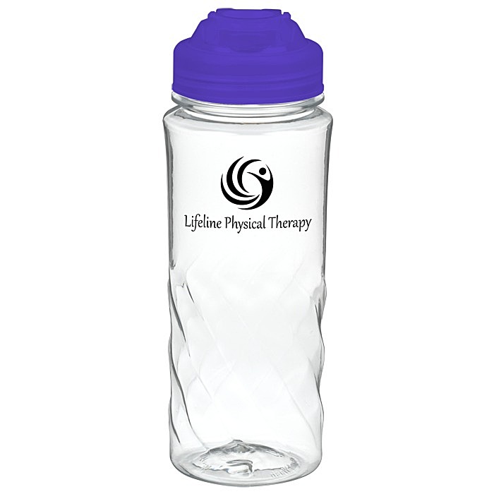 Custom Refresh Captivate Water Bottle with Flip Lid - 20 oz - Clear