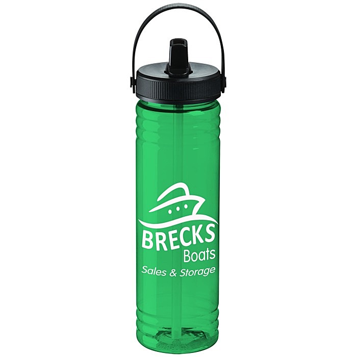 Custom Halcyon Water Bottle with Folding Flip Straw Lid - 24 oz.