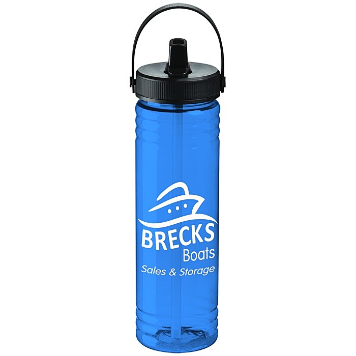 Custom Halcyon Water Bottle with Folding Flip Straw Lid - 24 oz.
