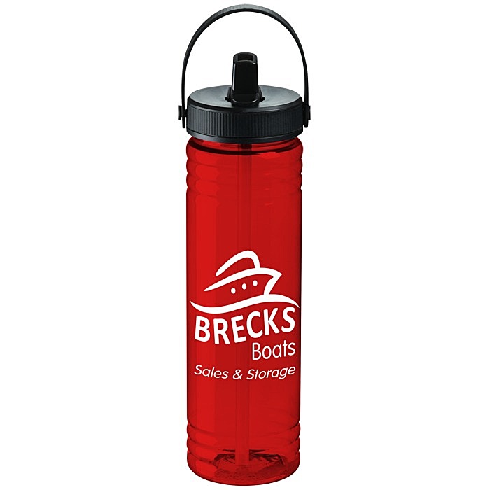 Custom Halcyon Water Bottle with Folding Flip Straw Lid - 24 oz.