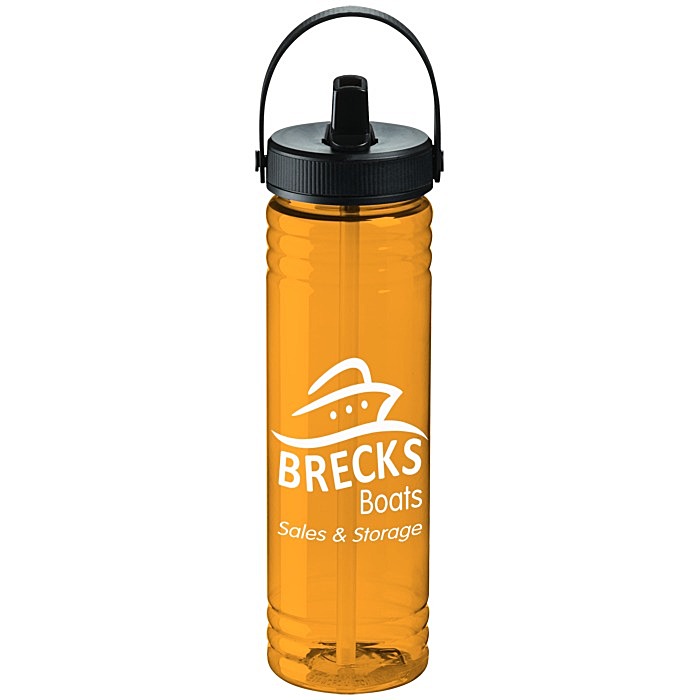 Custom Halcyon Water Bottle with Folding Flip Straw Lid - 24 oz.