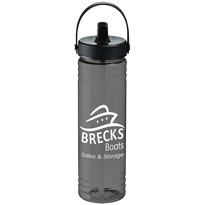 Custom Halcyon Water Bottle with Folding Flip Straw Lid - 24 oz.