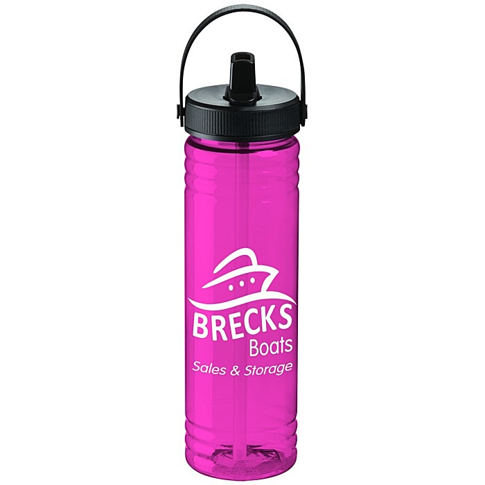 Custom Halcyon Water Bottle with Folding Flip Straw Lid - 24 oz.