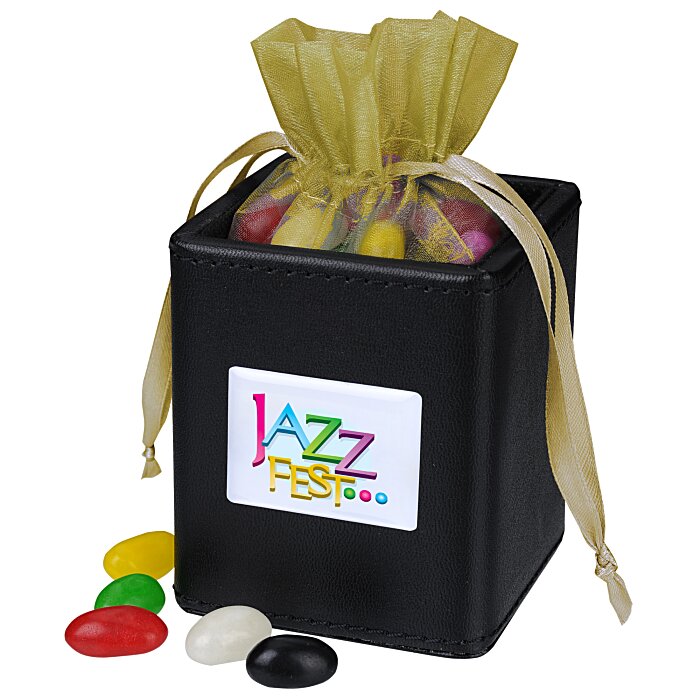 Custom Leatherette Desk Caddy - Assorted Jelly Beans