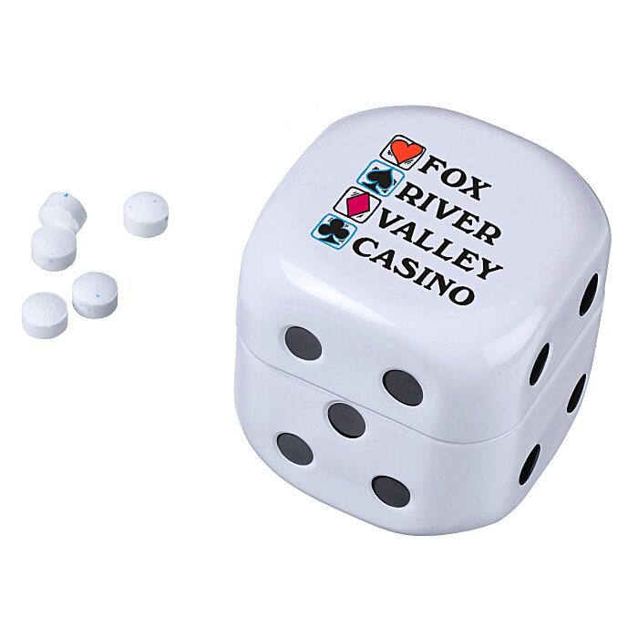 Custom Roll-of-the-Dice Tin with Sugar-Free Mints