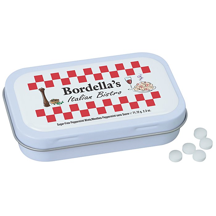 Custom Hinged Mint Tin with Full Colour Dome - Large