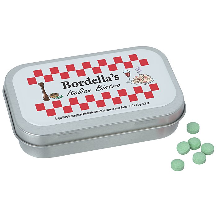 Custom Hinged Mint Tin with Full Colour Dome - Large
