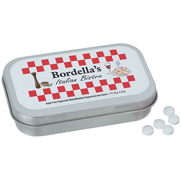 Custom Hinged Mint Tin with Full Colour Dome - Large
