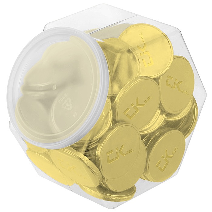 Custom Tub of Chocolate Coins - 85-Pieces