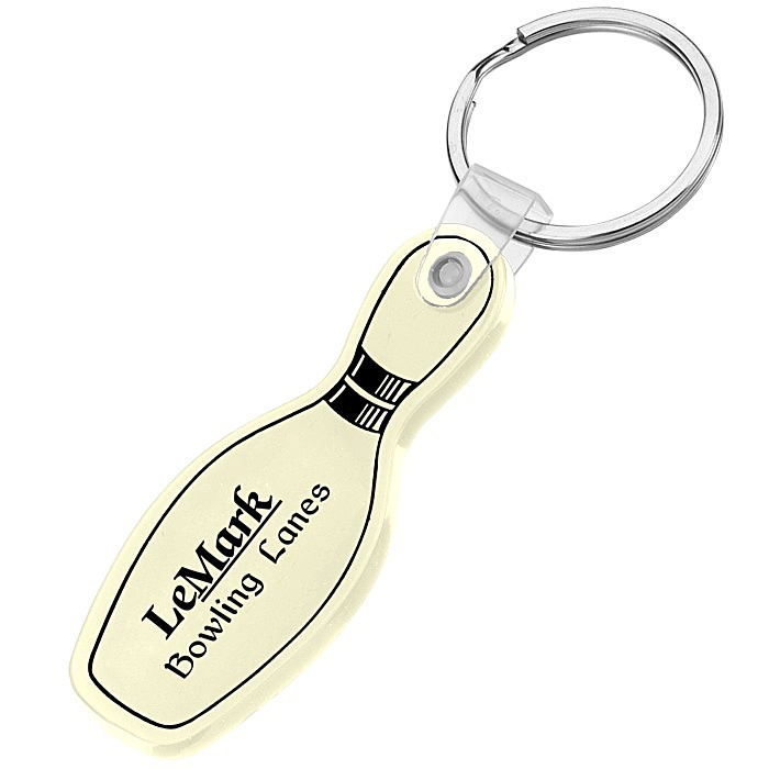 Custom Bowling Pin Soft Keychain - Opaque