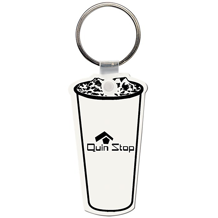 Custom Beverage Cup Soft Keychain - Opaque