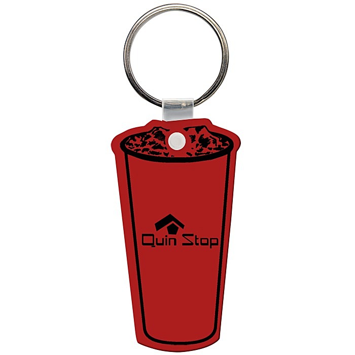 Custom Beverage Cup Soft Keychain - Opaque