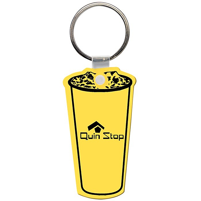 Custom Beverage Cup Soft Keychain - Opaque
