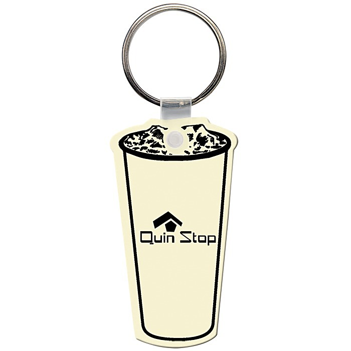Custom Beverage Cup Soft Keychain - Opaque