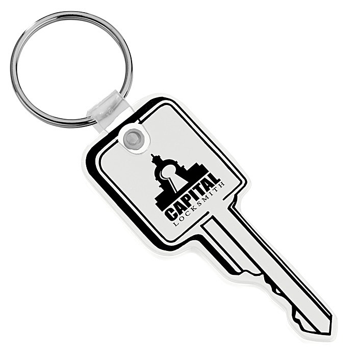 Custom Square Head Key Soft Keychain - Opaque