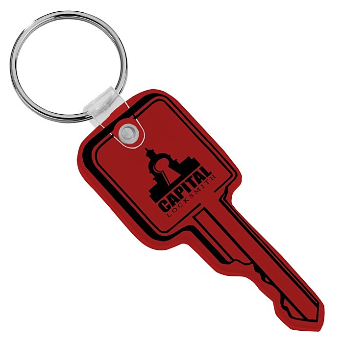 Custom Square Head Key Soft Keychain - Opaque