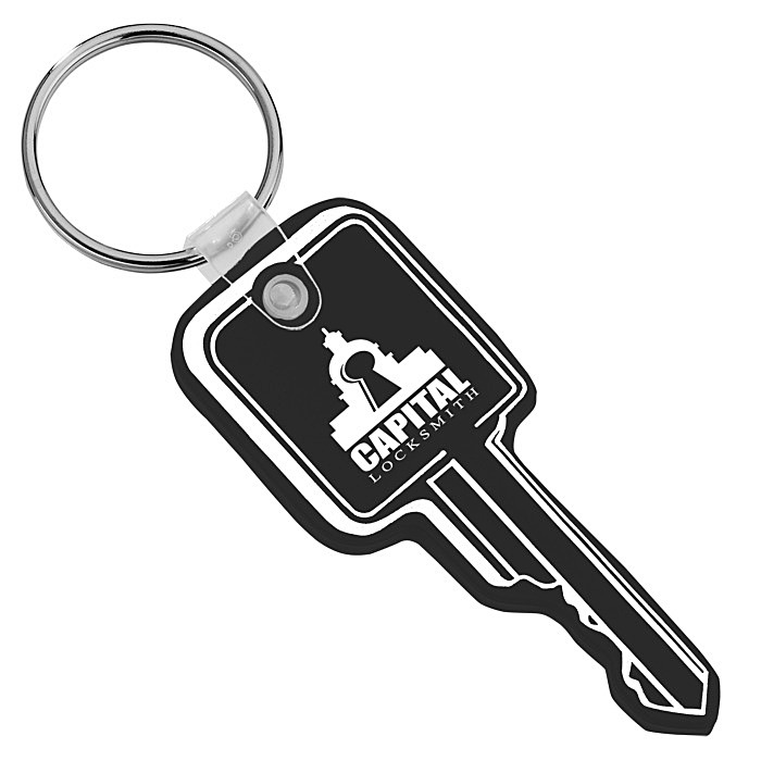 Custom Square Head Key Soft Keychain - Opaque