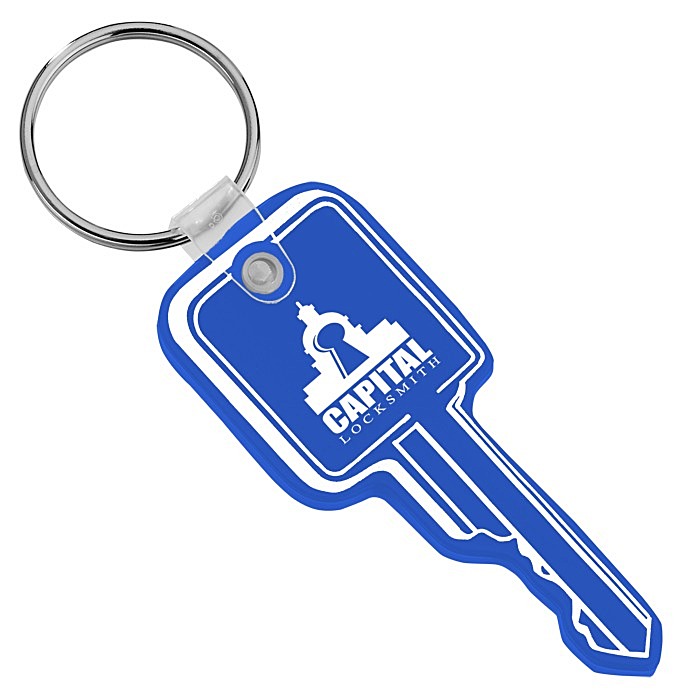 Custom Square Head Key Soft Keychain - Opaque
