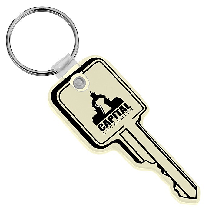 Custom Square Head Key Soft Keychain - Opaque