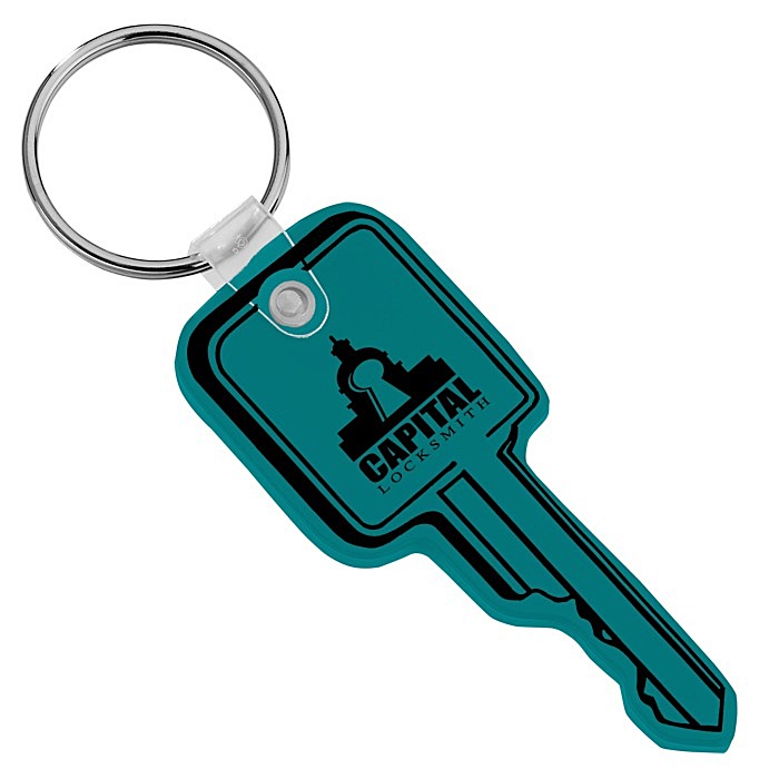 Custom Square Head Key Soft Keychain - Opaque