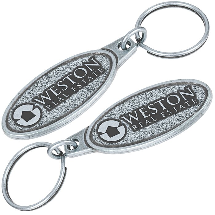 Custom Econo Metal Keychain - Oval