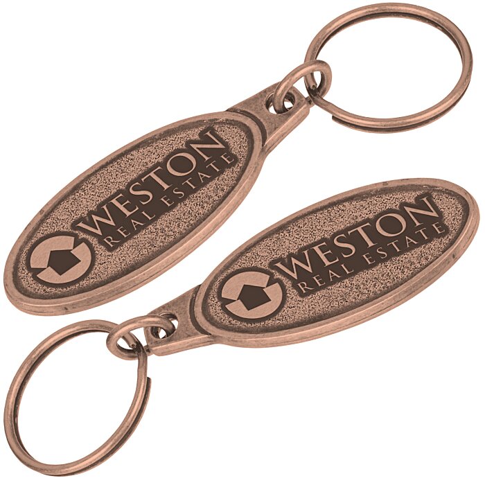 Custom Econo Metal Keychain - Oval