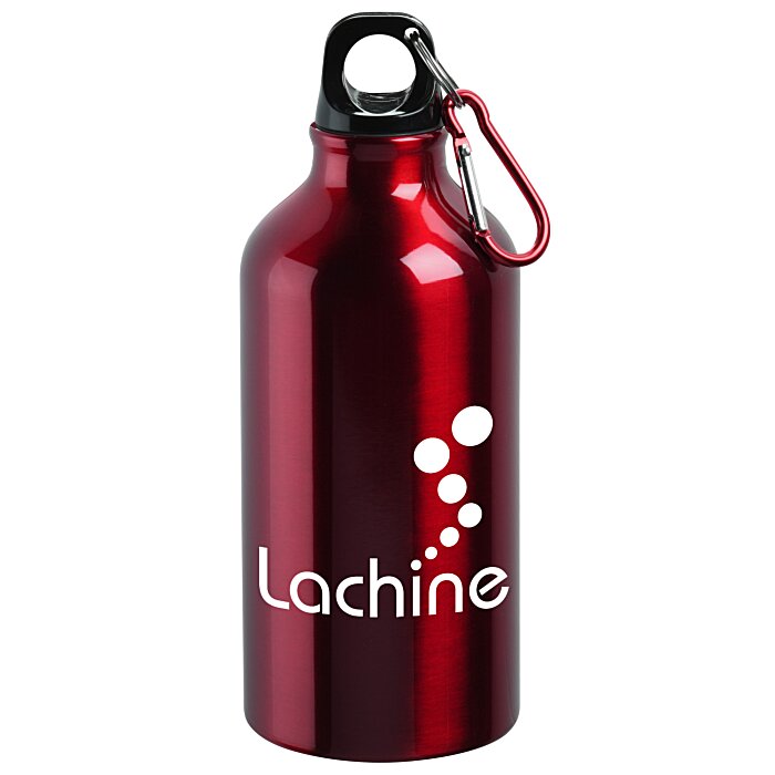 Custom Aluminum Water Bottle with Carabiner - 16 oz