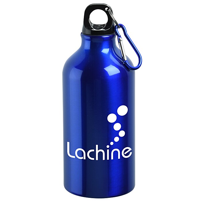 Custom Aluminum Water Bottle with Carabiner - 16 oz