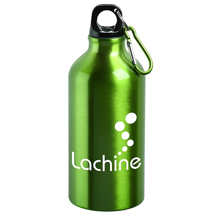 Custom Aluminum Water Bottle with Carabiner - 16 oz - 24 hr