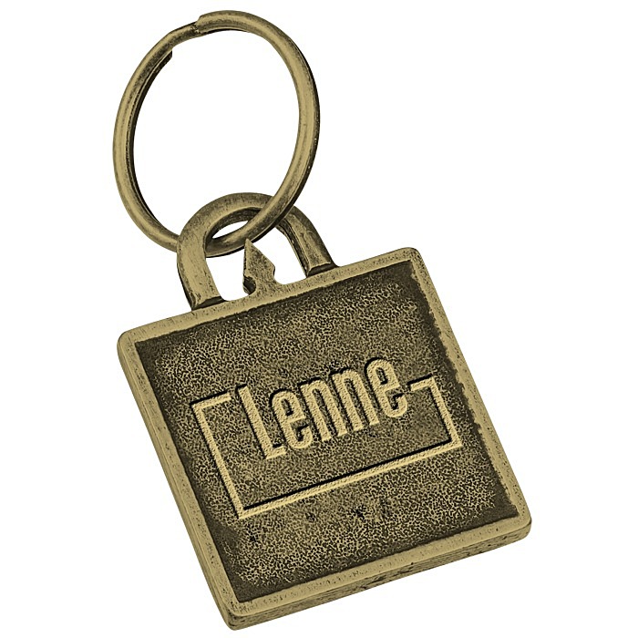 Custom Nail Friendly Econo Metal Keychain - Square