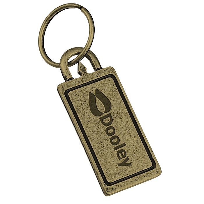 Custom Nail Friendly Econo Metal Keychain - Rectangle
