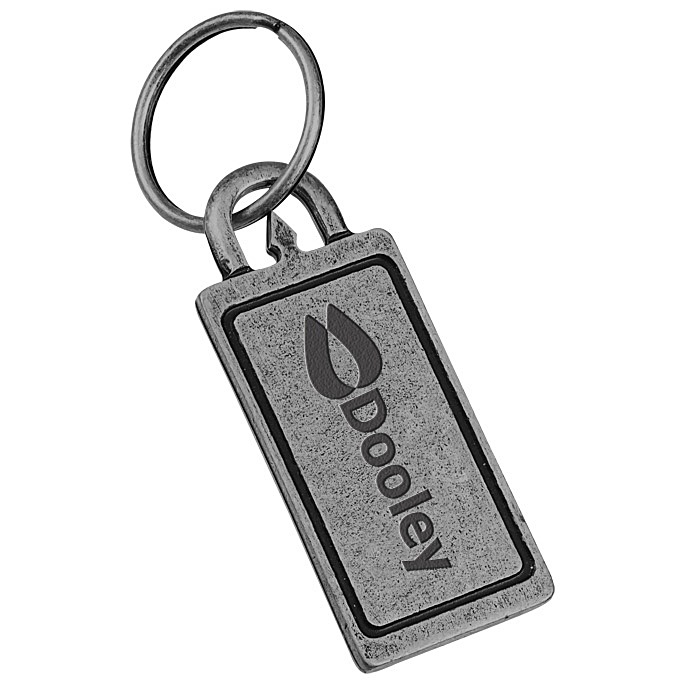Custom Nail Friendly Econo Metal Keychain - Rectangle