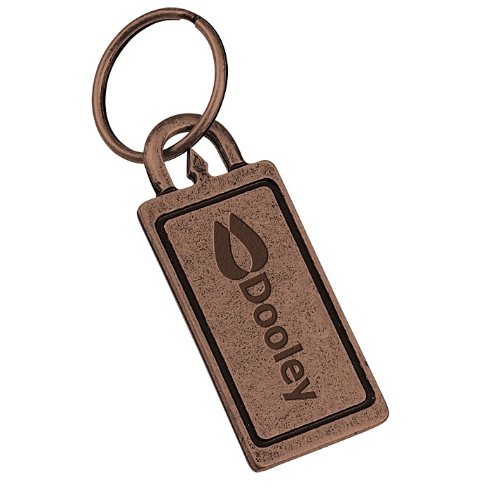 Custom Nail Friendly Econo Metal Keychain - Rectangle