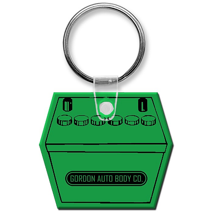 Custom Battery Box Soft Keychain - Translucent