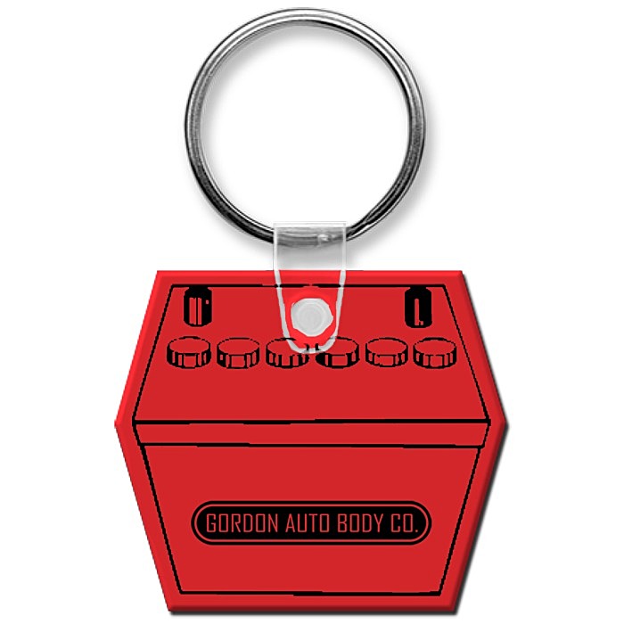 Custom Battery Box Soft Keychain - Translucent