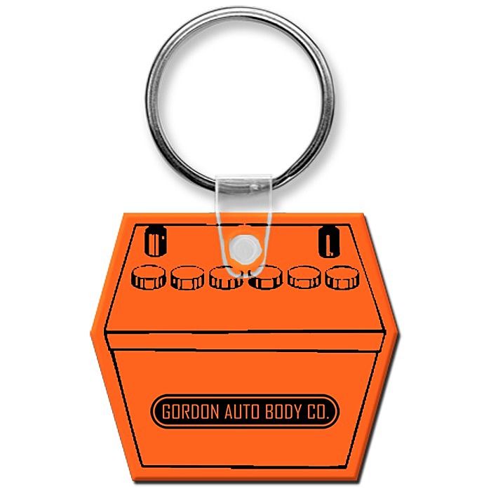 Custom Battery Box Soft Keychain - Translucent