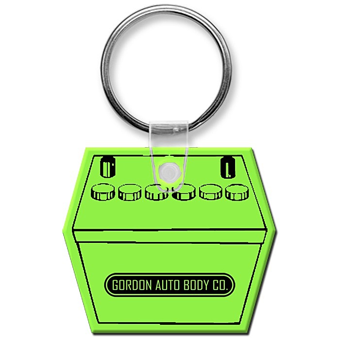 Custom Battery Box Soft Keychain - Translucent